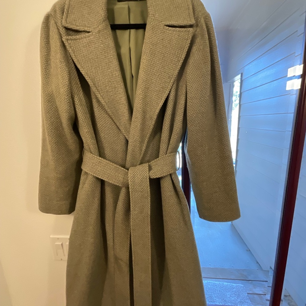 Ralph Lauren Sage Green Wool Blend Coat